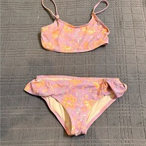 Billabong Floral Bikini Set in Purple and Yellow
